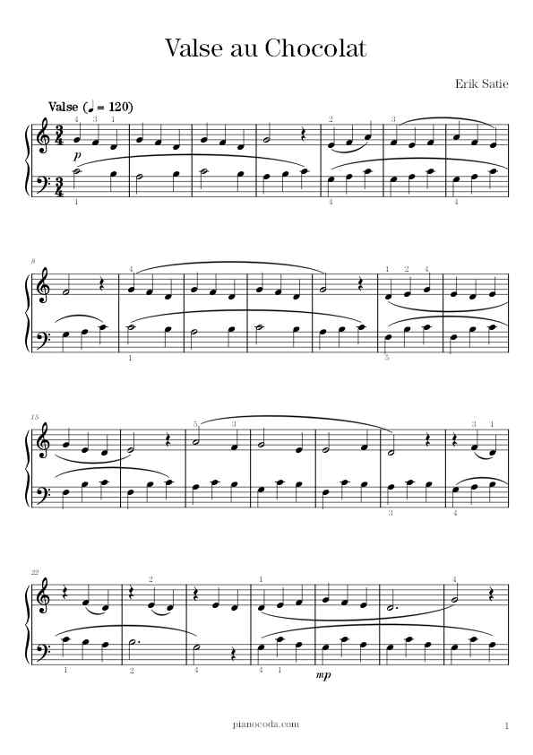 Valse au Chocolat (Menus Propos Enfantins) by Erik Satie sheet music