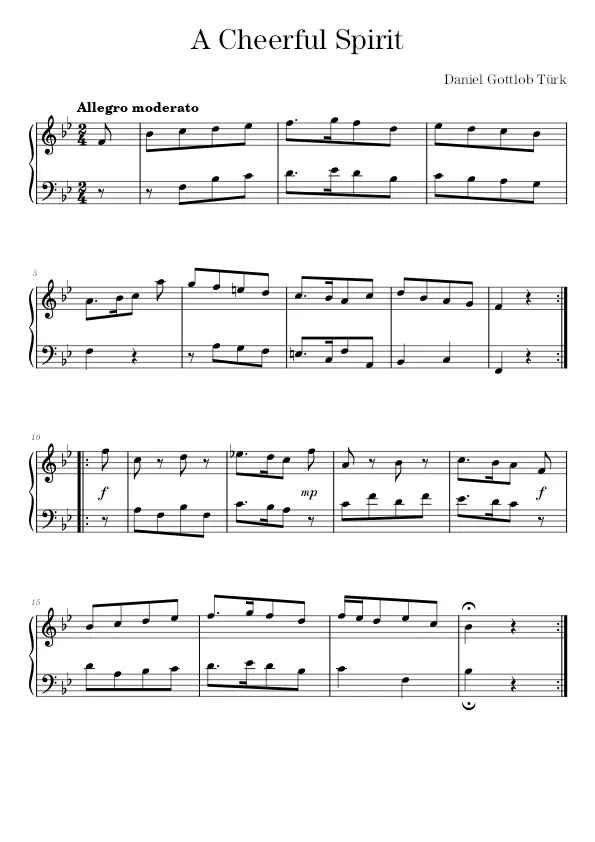 A Cheerful Spirit Daniel Türk sheet music