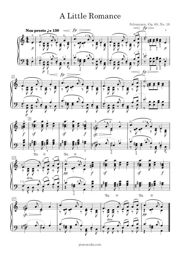 A Little Romance Robert Schumann PDF sheet music