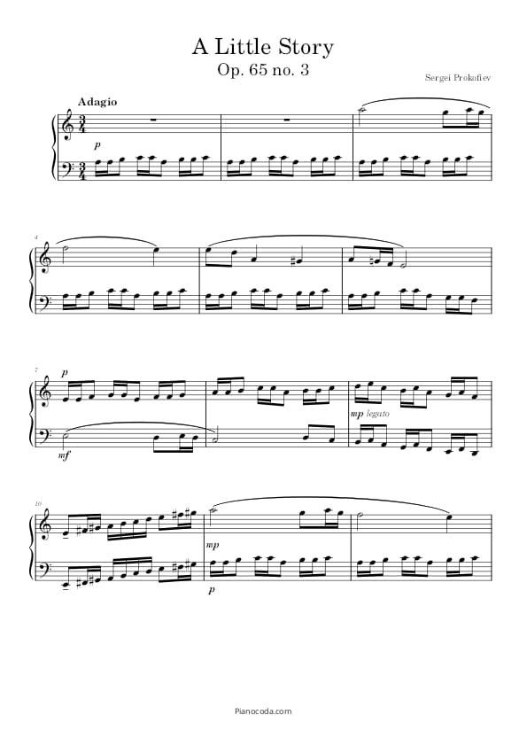 Prokofiev A Little Story Op. 65 no. 3 sheet music
