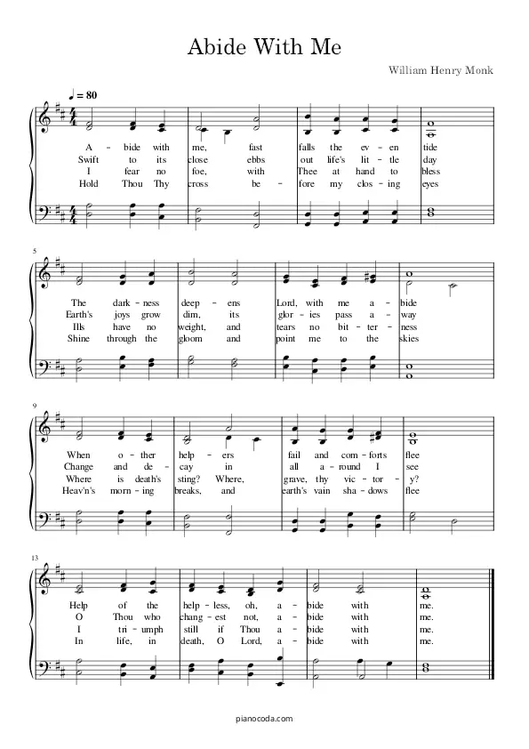 Abide With Me William Henry Monk PDF sheet music
