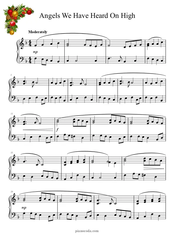 Angels We Have Heard on High sheet music