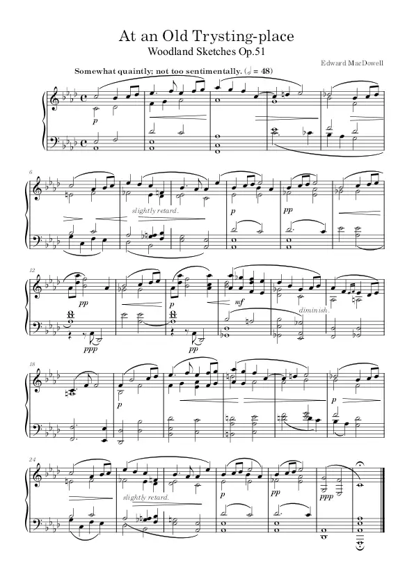 At an Old Trysting-place Op. 51 no. 3 PDF sheet music by Edward Macdowell