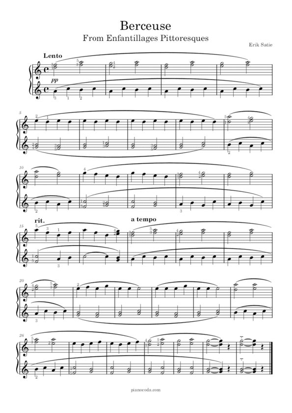 Berceuse from Enfantillages Pittoresques by Erik Satie sheet music