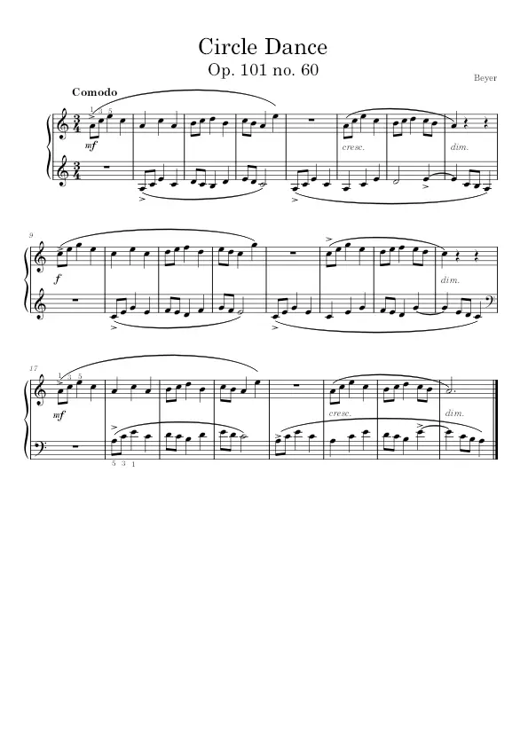Circle Dance Op. 101 no. 60 PDF sheet music