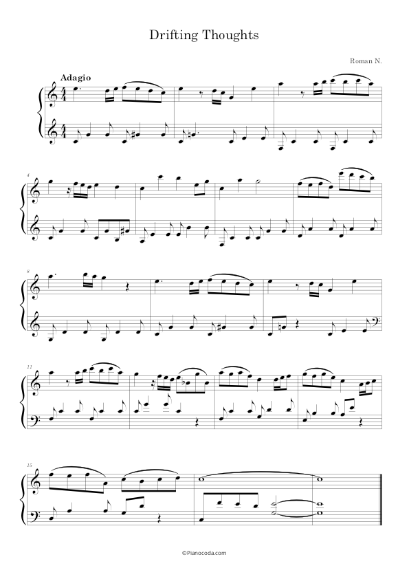 Drifting Thoughts -original neoclassical sheet music