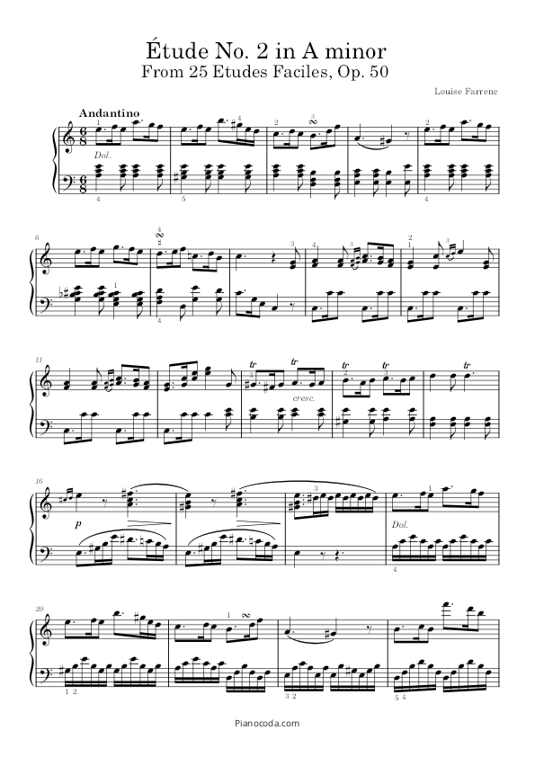 Etude no. 2 in A minor, Op. 50 Farrenc