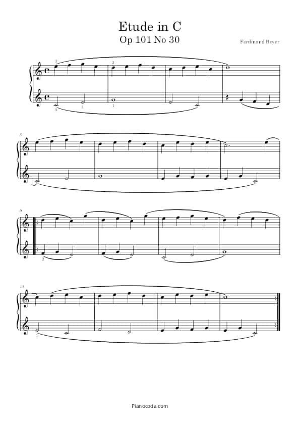 Etude in C Op. 101 no. 30 PDF sheet music