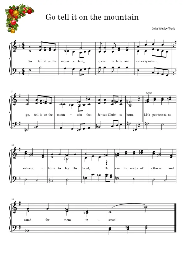 Go Tell it on the Mountain sheet music