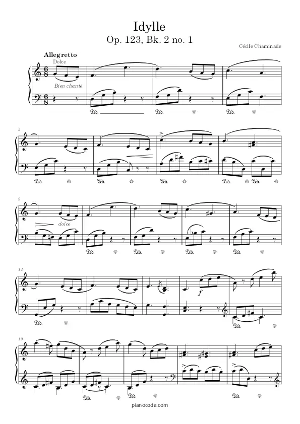 Idylle Op. 123 no. 1 by Cécile Chaminade sheet music