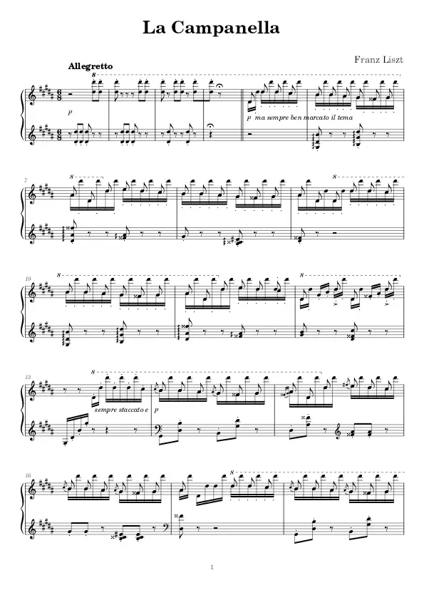 La Campanella sheet music