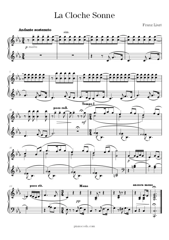 La Cloche Sonne Franz Liszt sheet music