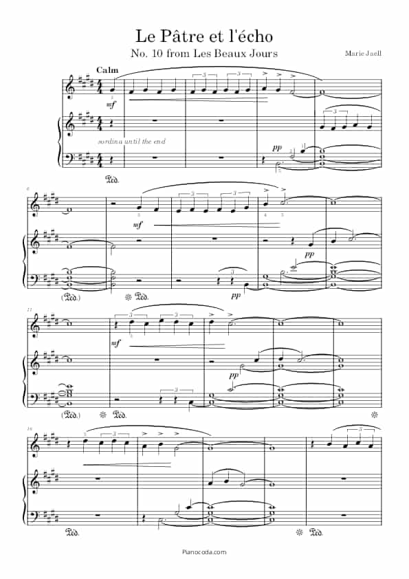 Le Pâtre et l'echo Marie Jaël. PDF sheet music