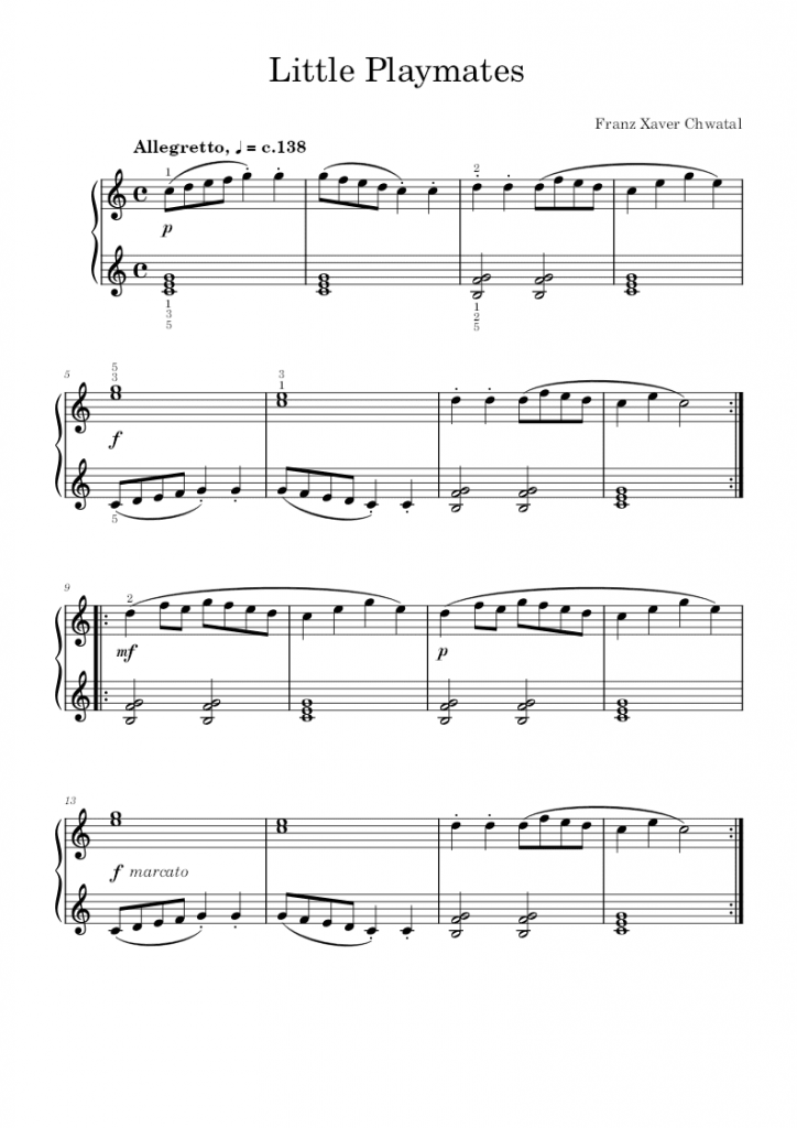 Little Playmates Free PDF Sheet Music