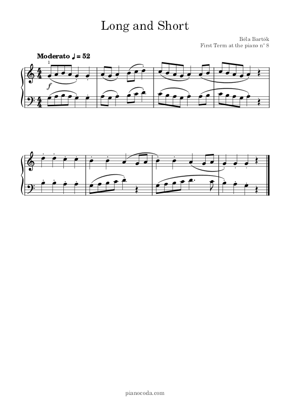 Long and Short Béla Bartók PDF sheet music