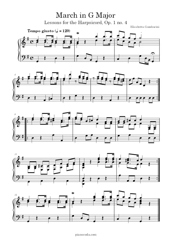 March in G Major sheet music