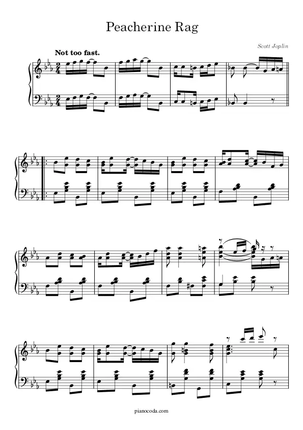Peacherine Rag piano sheet music
