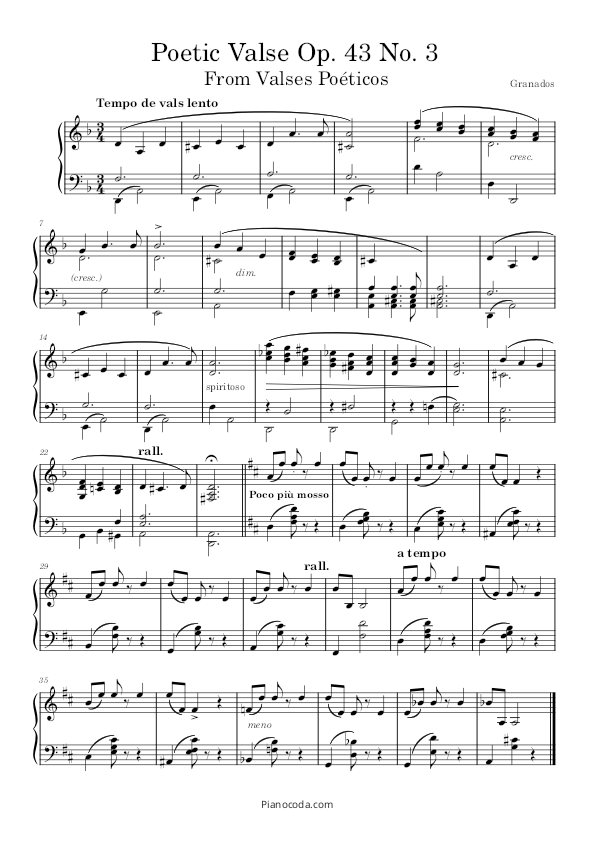 Poetic Waltz op. 43 no. 3 sheet music