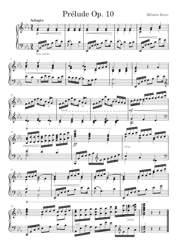 Prélude Op. 10 piano sheet music