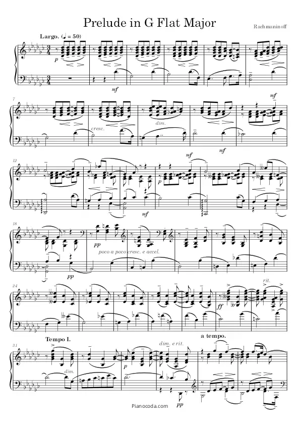 Prelude in G flat Major Op. 23 no. 10 by Rachmaninov
