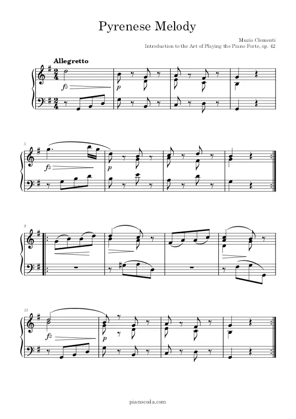 Pyrenese Melody sheet music