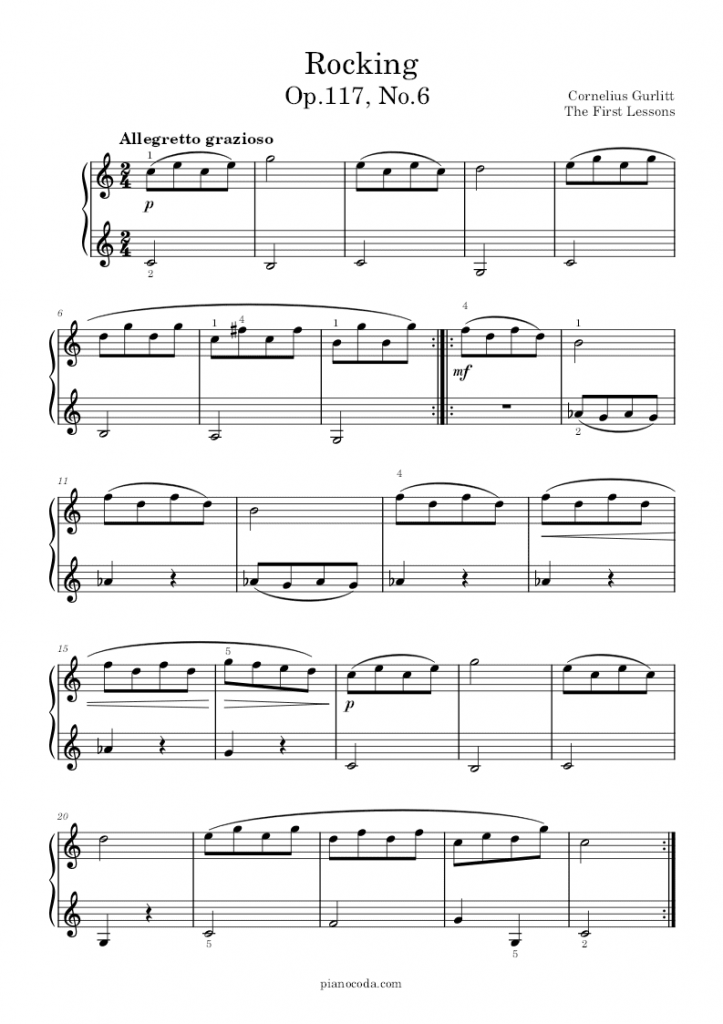 Rocking Op.117, No.6 by Cornelius Gurlitt sheet music
