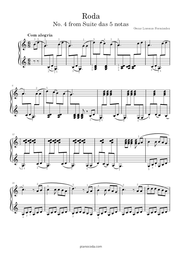Roda by Lorenzo Fernandez PDF sheet music