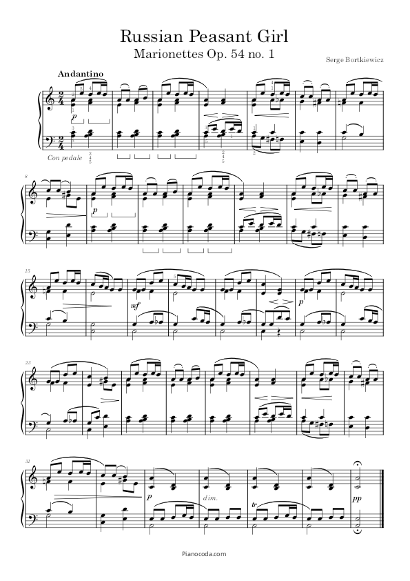 Russian Peasant Girl PDF sheet music