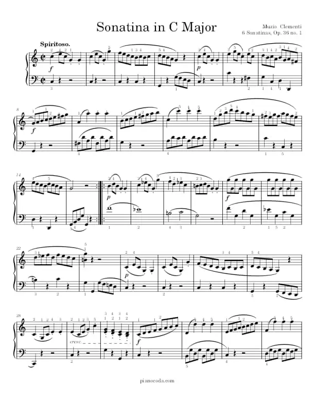 Clementi Sonatina in C major op. 36