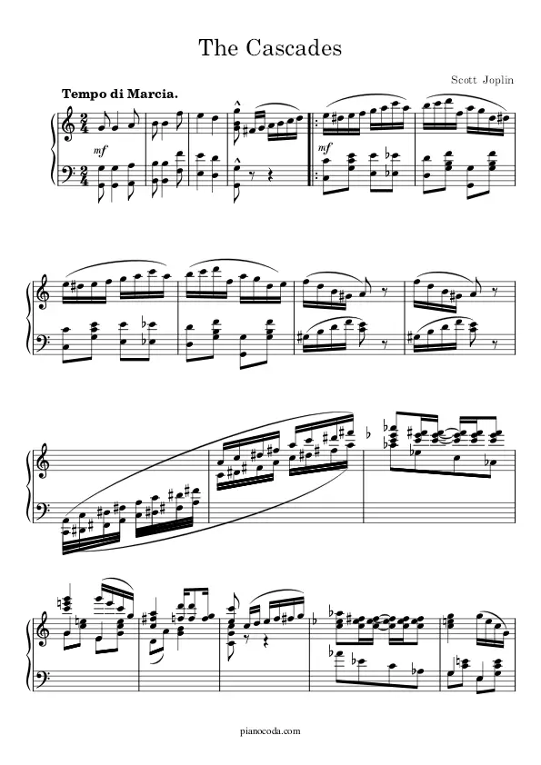 The Cascades piano sheet music