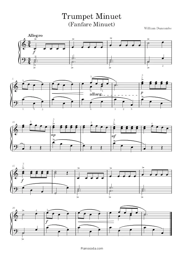 Trumpet Minuet (Fanfare Minuet) PDF sheet music