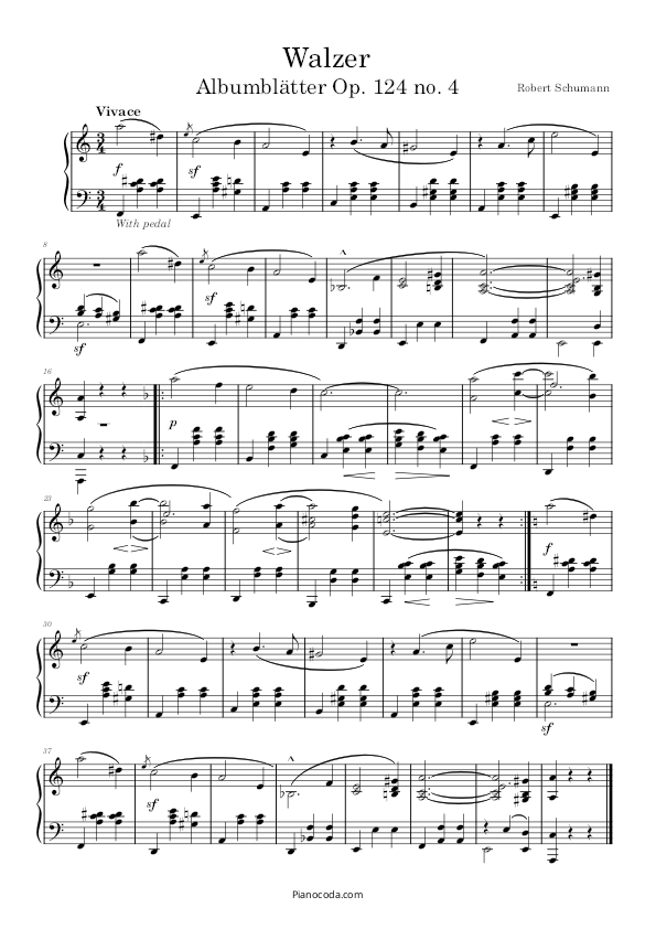 Walzer Op. 124 no. 4 sheet music
