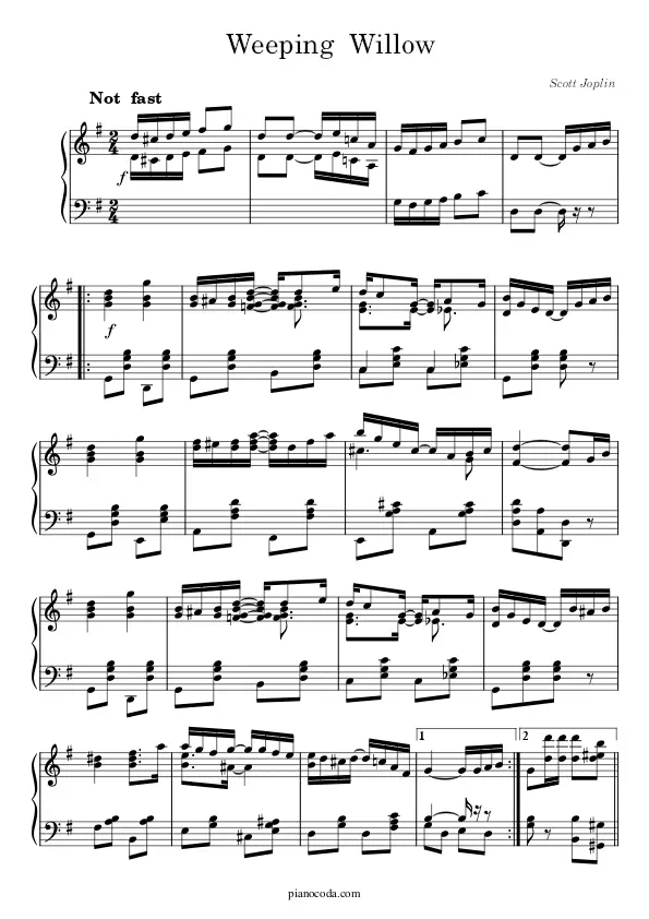Weeping Willow piano sheet music