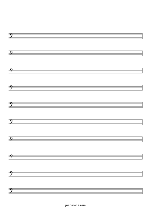 Bass cleff blank sheet music