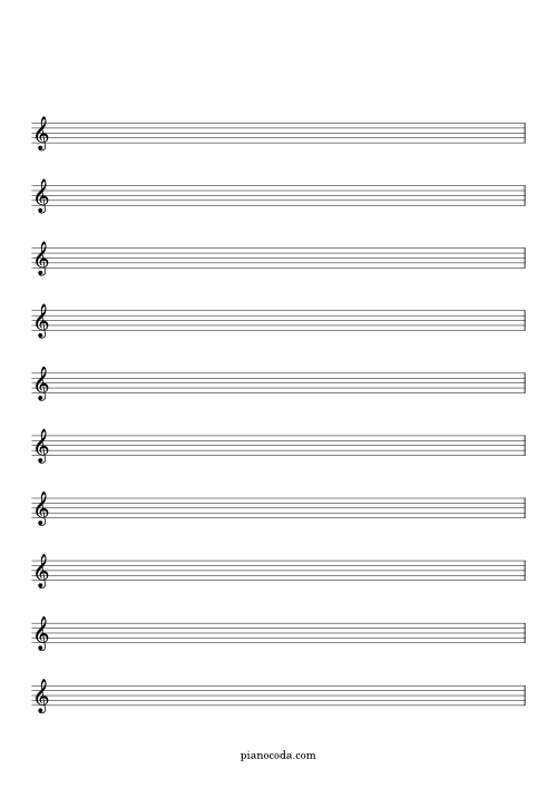 Blank manuscript paper with treble clef