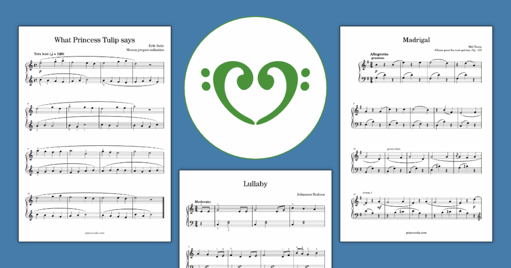Easy Romantic pieces for piano with sheet music