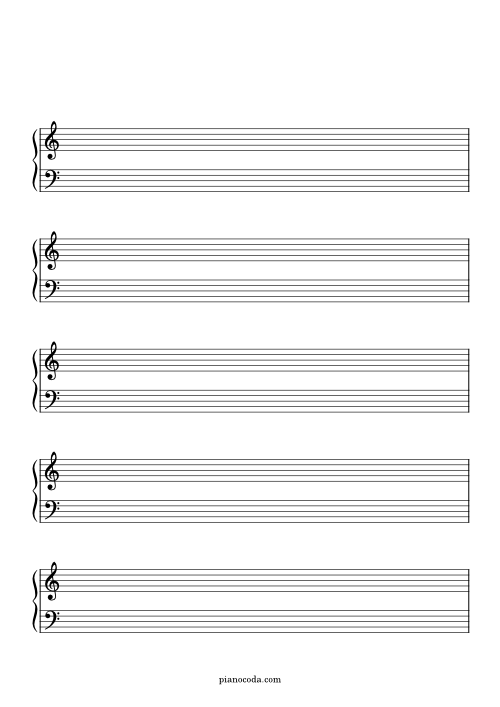 Big notation blank Treble and bass clef grand staff paper