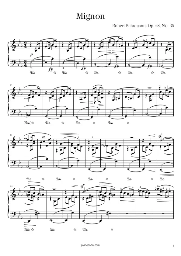 Mignon by Robert Schumann sheet music