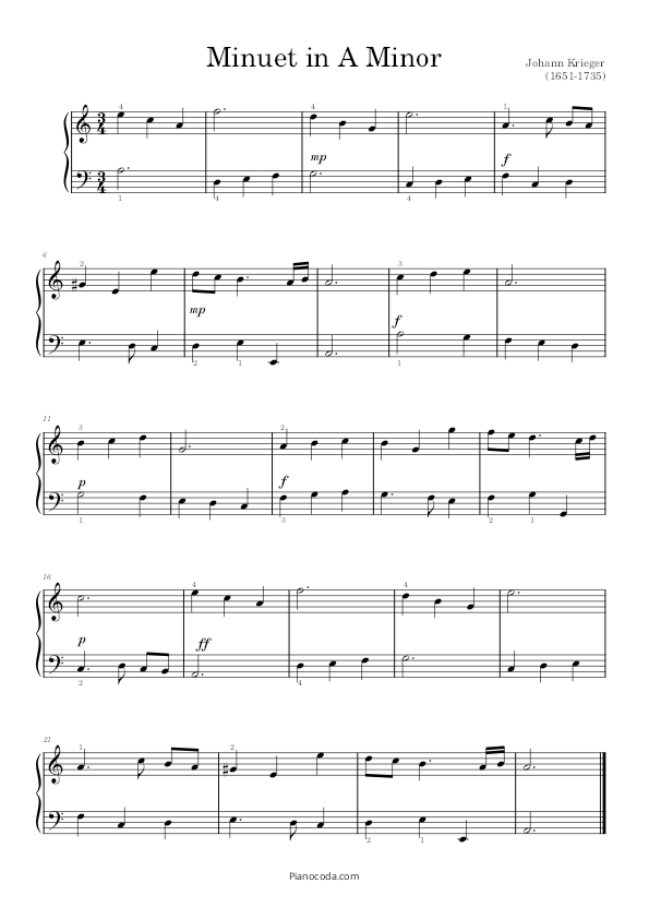 Minuet in A minor by Krieger