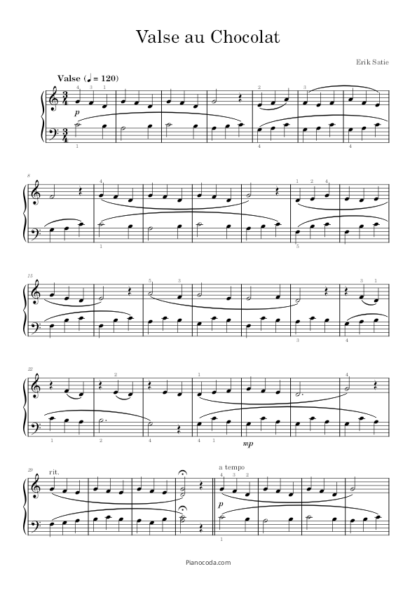 Satie's Balse au Chocolat - Sheet music
