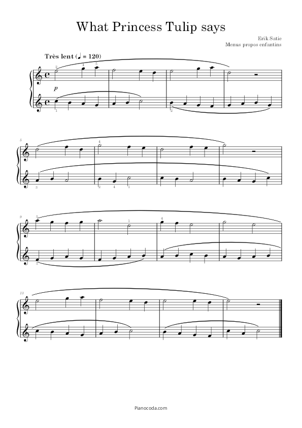 What Princess Tulip Says Sheet music for piano